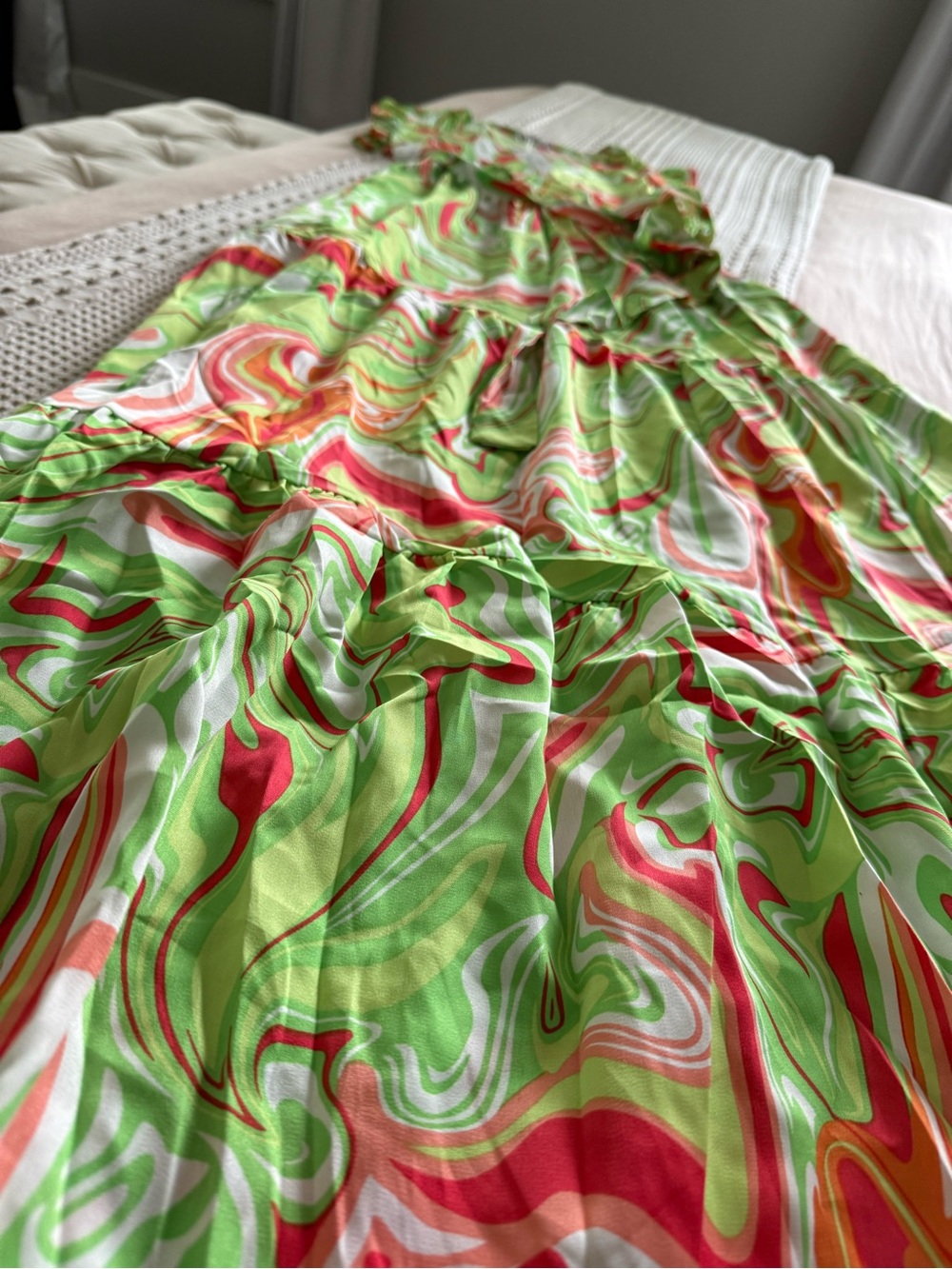 NEW Lime Swirl Maxi Dress Size M - Picture 3 of 4